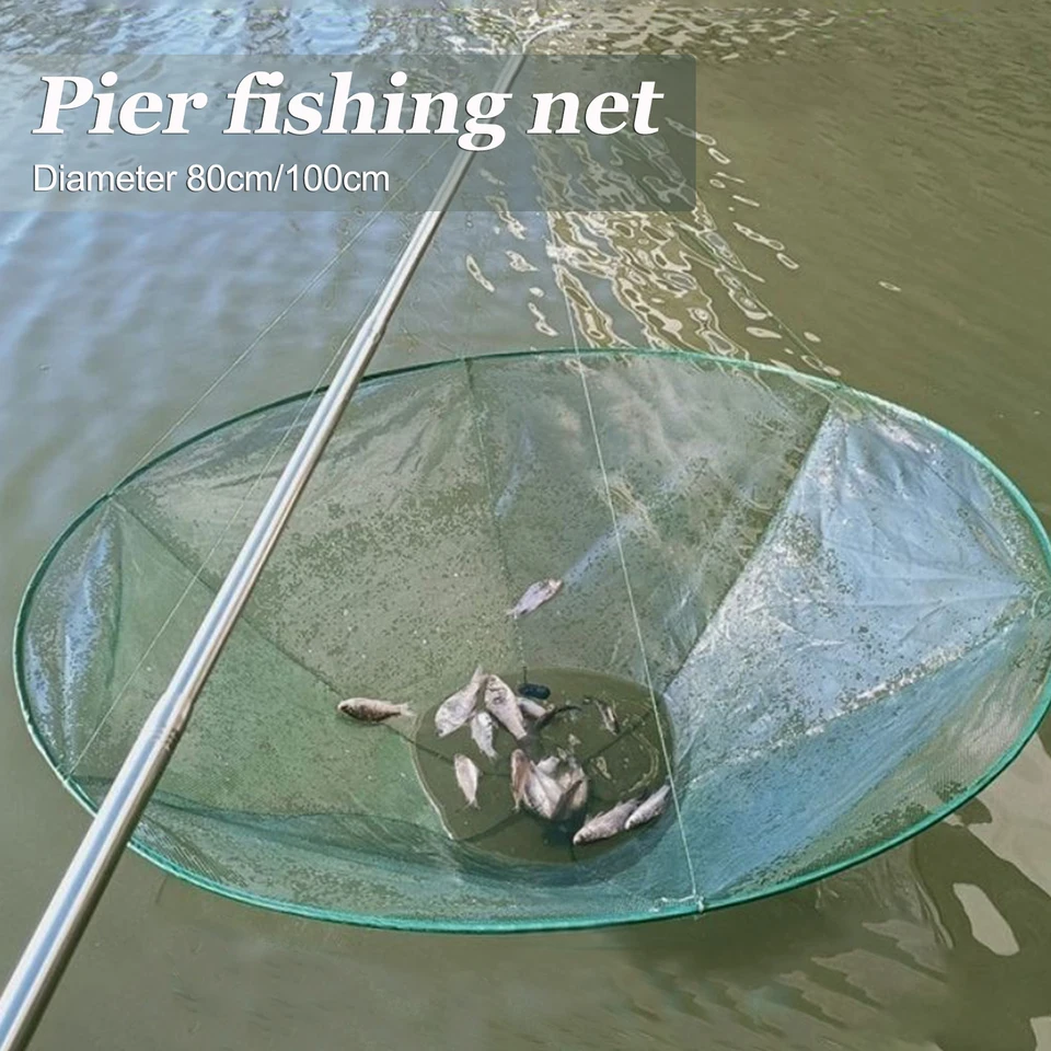 Pier Fishing Net Bridge Net With Soft Steel Hoop Foldable Catfish Net Cage  Cast Nets For Fishing Saltwater Freshwater Easy - AliExpress 18