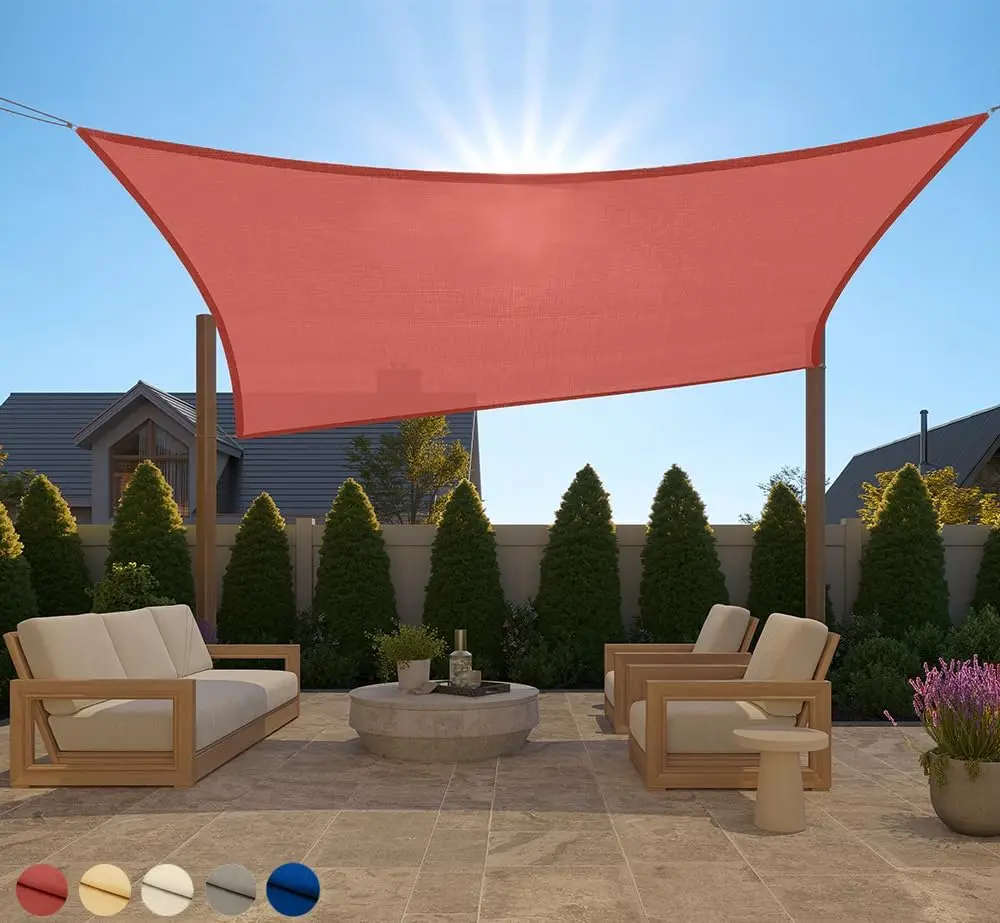 

Heavy Duty Sun Shade, UV Protection Fade Tear andBreathable Sail, Outdoor Patio, Lawn Garden, 6x10 FT Terra