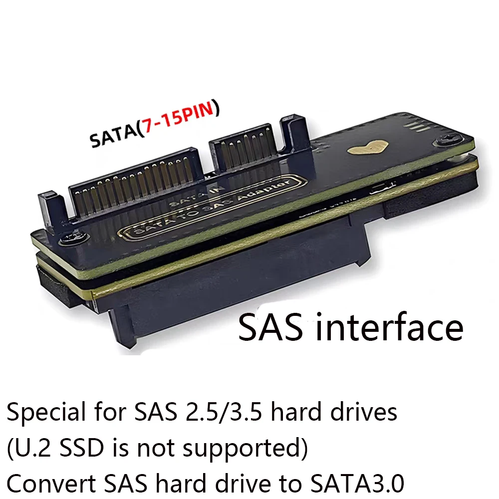 SATA 22PIN Male to SAS 29PIN Female Expansion Card Desktop SATA to SAS Hard Drive Adapter Card for SAS 2.5/3.5 Hard Drives