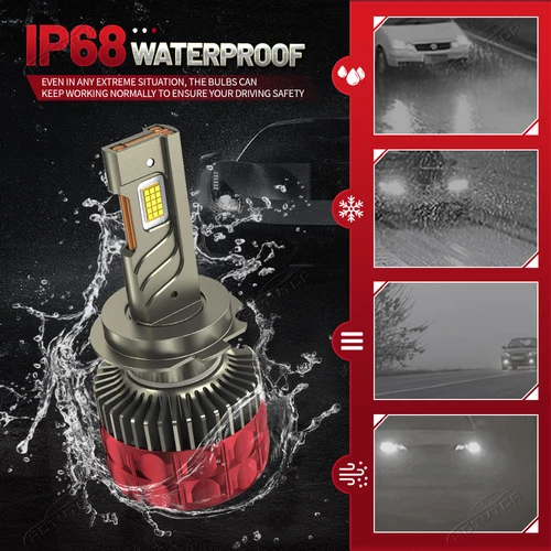 Imagen 2 del producto Bombilla LED para faros delanteros de coche H4 6000K H1 H3 H7 H11 9005 9006 9012 CANbus sin Error 12000000LM ​ Lámpara automática Luces de haz alto y bajo blancas