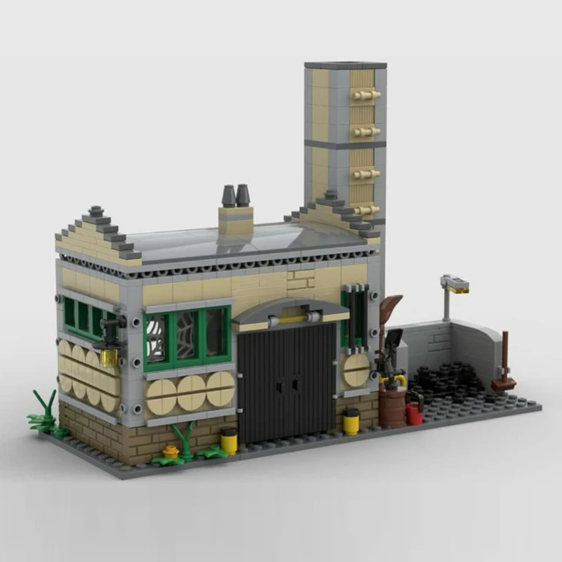 Street View Model MOC Building Bricks Plant Workshop Railway Depot Modular Technology Gifts Holiday Assemble Children Toys Suit