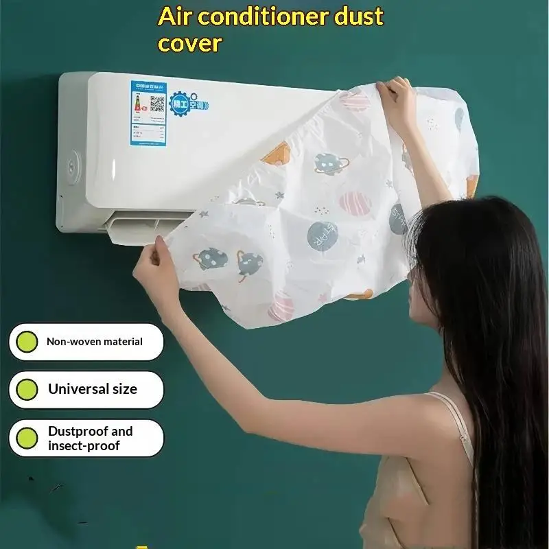 2pcs Air Conditioner Dust Cover Wall Mounted Fan Universal Minimalist Creative Cartoon Washable Fan Cover Air Conditioner Cover