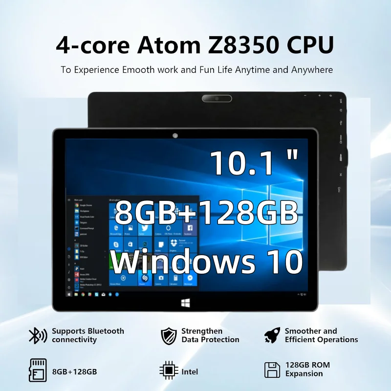 8GB RAM 128GB ROM 10.1 Inch Windows 10 Tablet PC 64bit Intel Atom X5-Z8350 CPU 1920 X 1200 IPS 1*USB 3.0 Port AR10