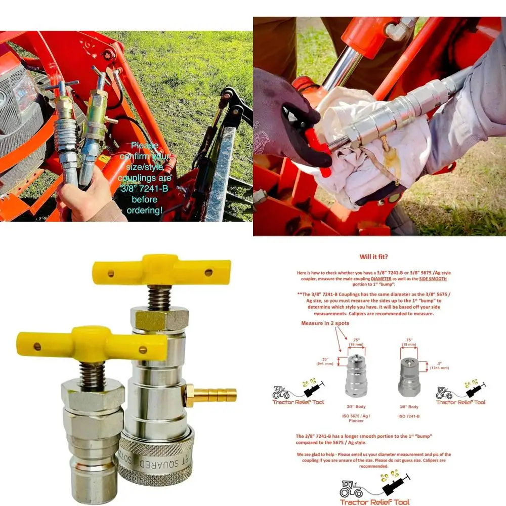 

Гидравлический быстросъемный инструмент для сброса давления (декомпрессионный) для компактных тракторов, размер 3/8 дюйма