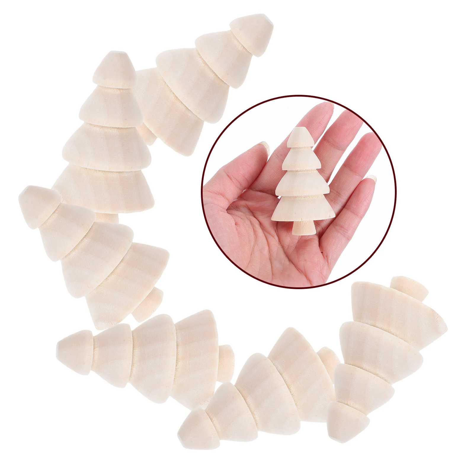 

10Pcs Mini Wooden Christmas Trees Unfinished Wood Blanks DIY Xmas Tree Crafts Holiday Desktop Decorations Unfinished Wood Tree