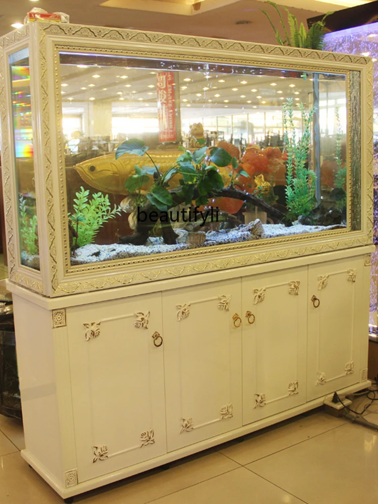 hj Fish Tank Living Room Home Subareas Screens Shoe Cabinet Rectangular Glass Fish Globe Aquarium