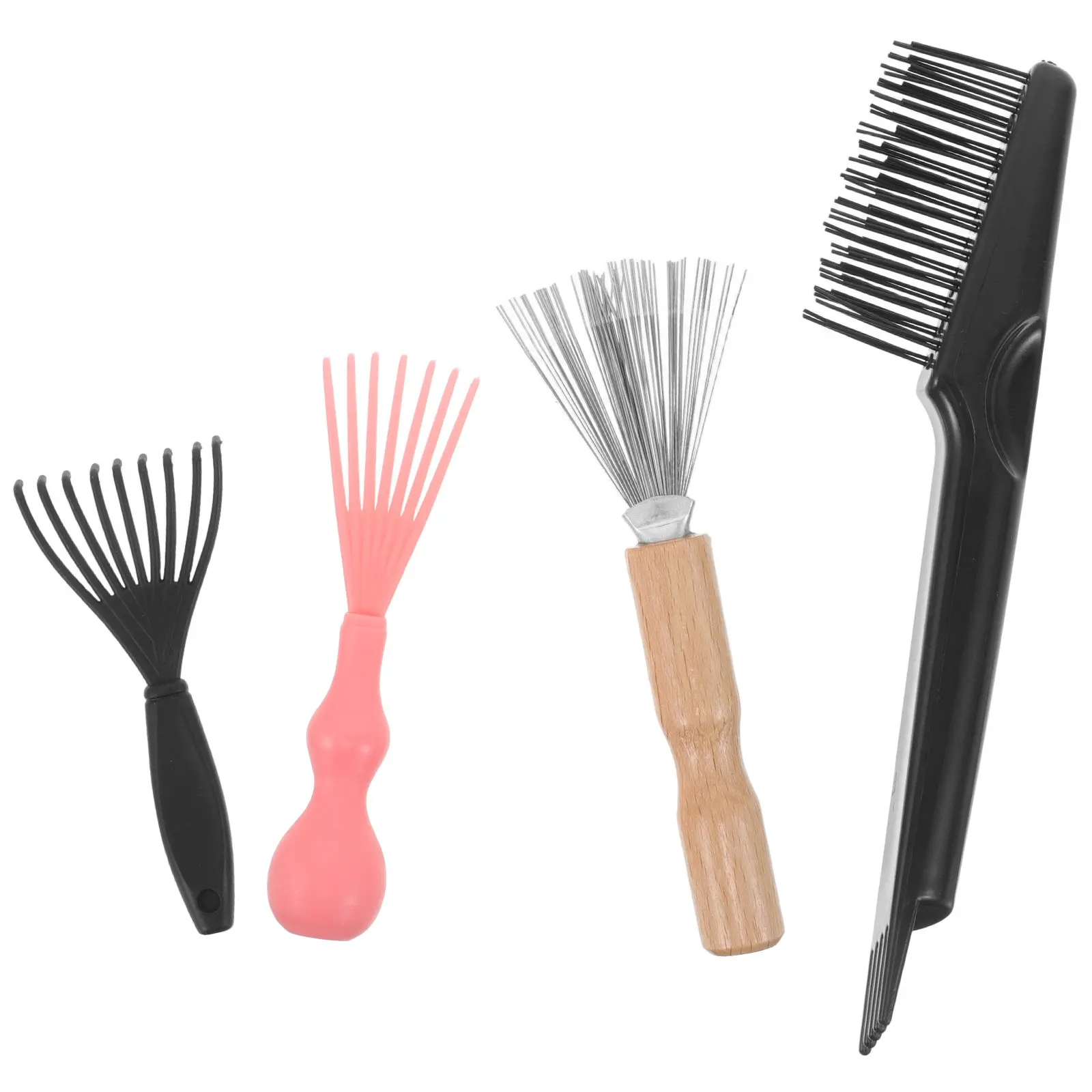 4Pcs Hairbrush Cleaning Brush Wood Handle for Cushion Hairbrushes Gentle Bristles Deep Clean Hair Removal Portable Travel Home