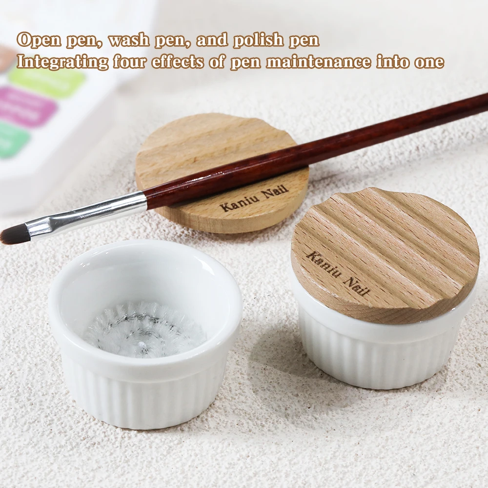 KANIU Smooth Brush Cleaner Cup Wash Pen Brush Cup With Stiff-Bristle Brush For Nail Art Brush Or Powder Acrylic Brush Cleaner