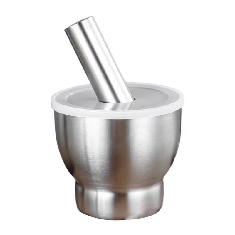 

MCGS-Mortar Masher для чеснока, нержавеющая сталь 304, черник для чеснока, каменная банка для затирания, бытовой кухонный инструмент