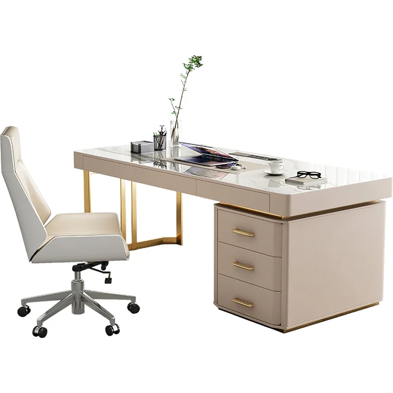 

FG52*Light luxury modern simple high-end rock slab desk designer study bedroom writing desk
