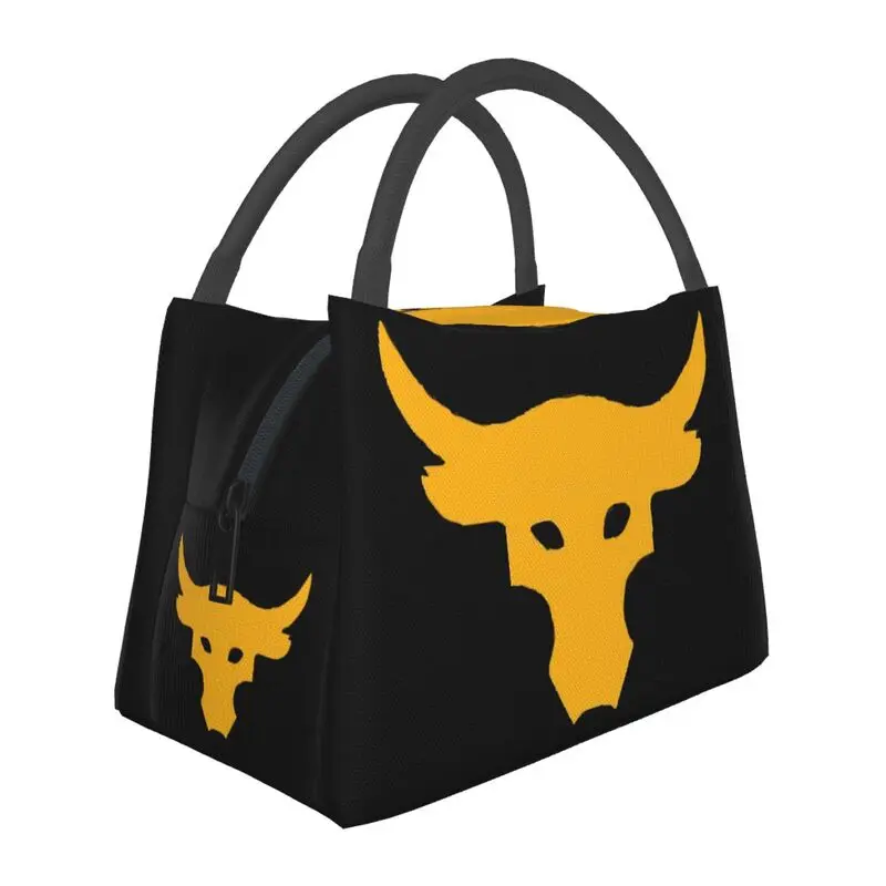 

Dwayne Rock Roll Bull Thermal Insulated Lunch Bags Women Johnson Portable Lunch Tote for Office Outdoor Meal Food Box