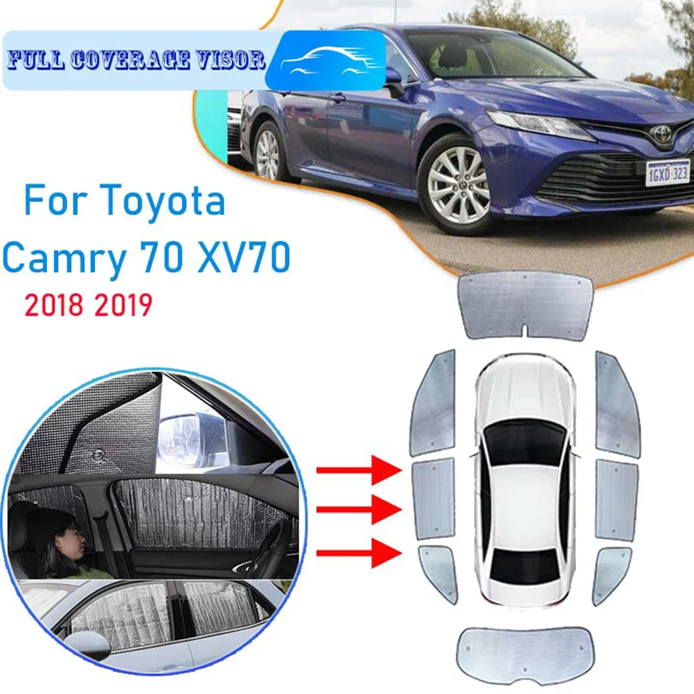 

Car Full Coverage Sunshades For Toyota Camry 70 XV70 2018 2019 Auto Window Windshield Sunshade UV Protect Reflector Sun Shade