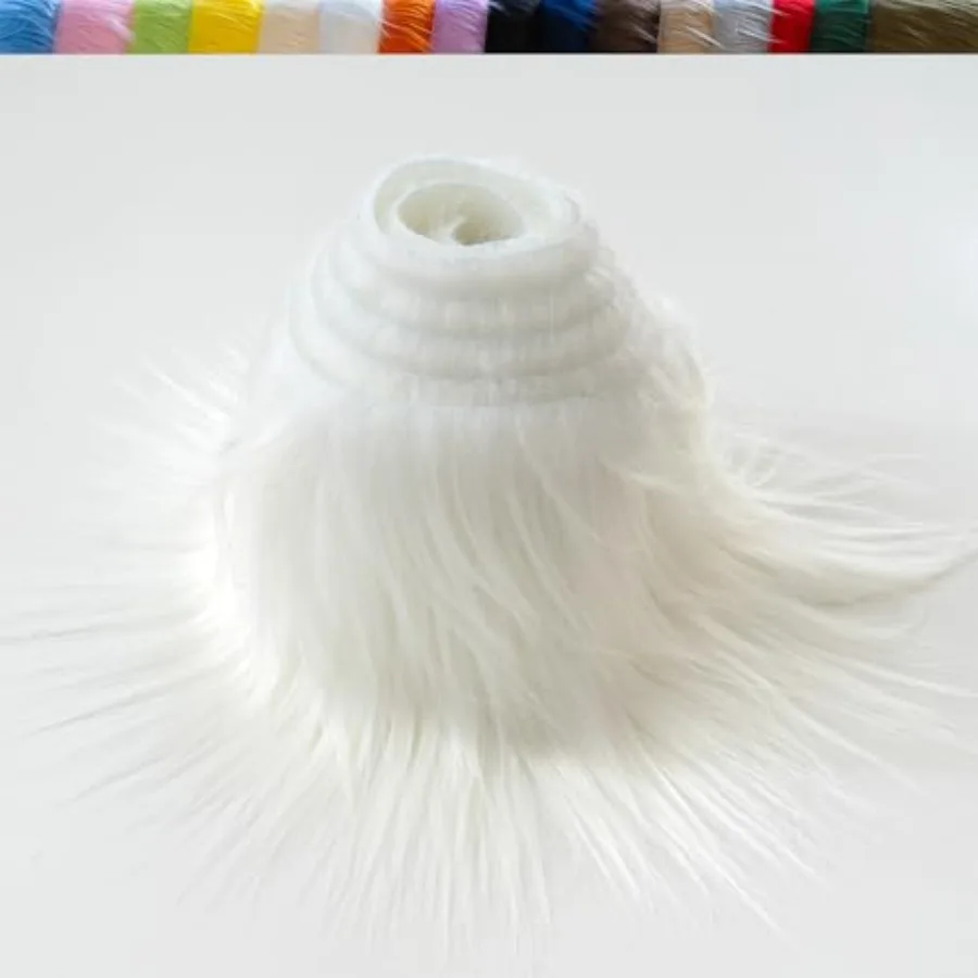 

Plush Faux Fur Fabric Precut Strips Fluffy Fuzzy Craft Furr for Crafts Gnomes Animal Costumes Cushions Decorations 2 * 62 inch