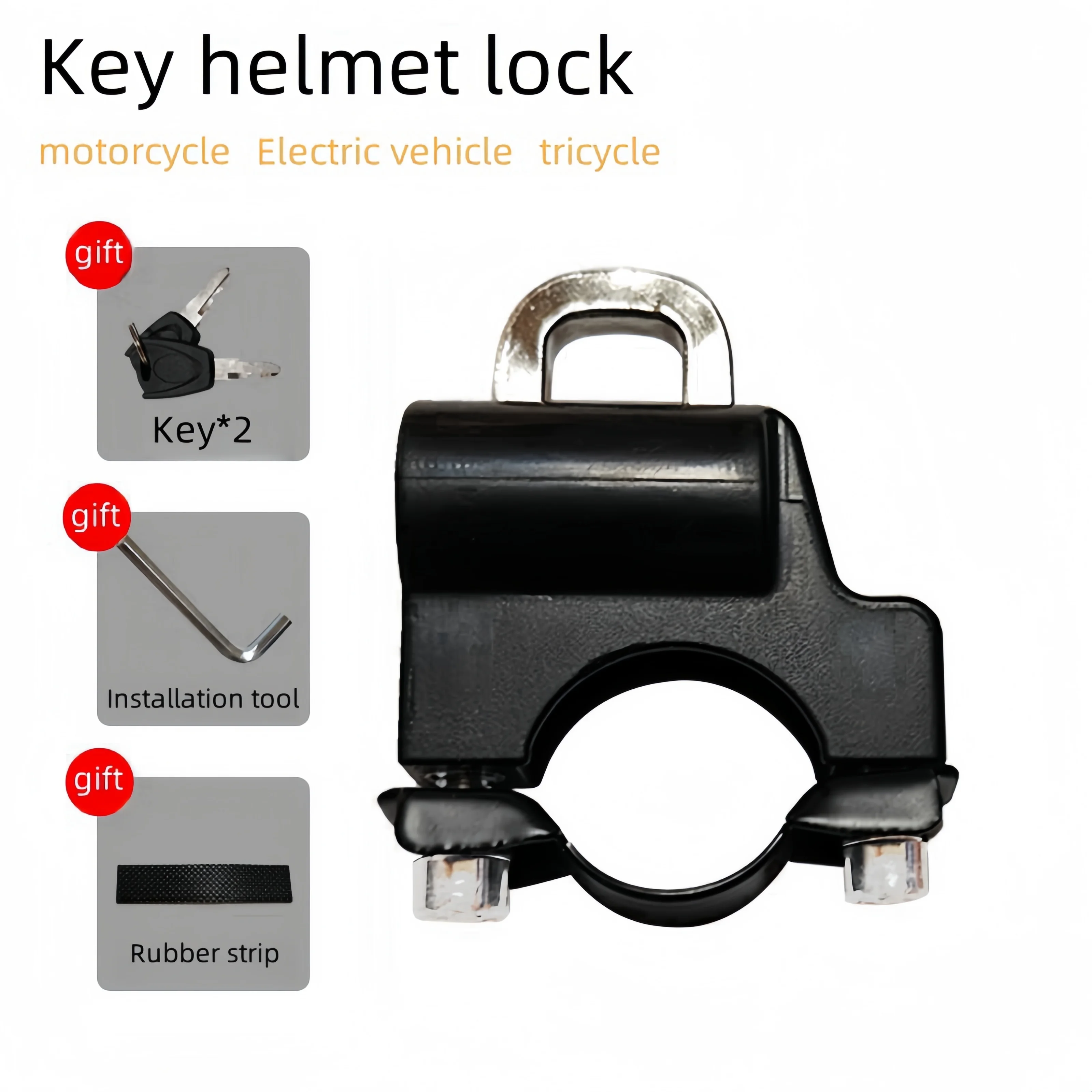 Motorrad Helm Schloss Aluminium Legierung Diebstahlsicher Regendicht Universal Fahrrad Sicherheit Haken Langlebig Fahrzeug Sicherheit Zubehör