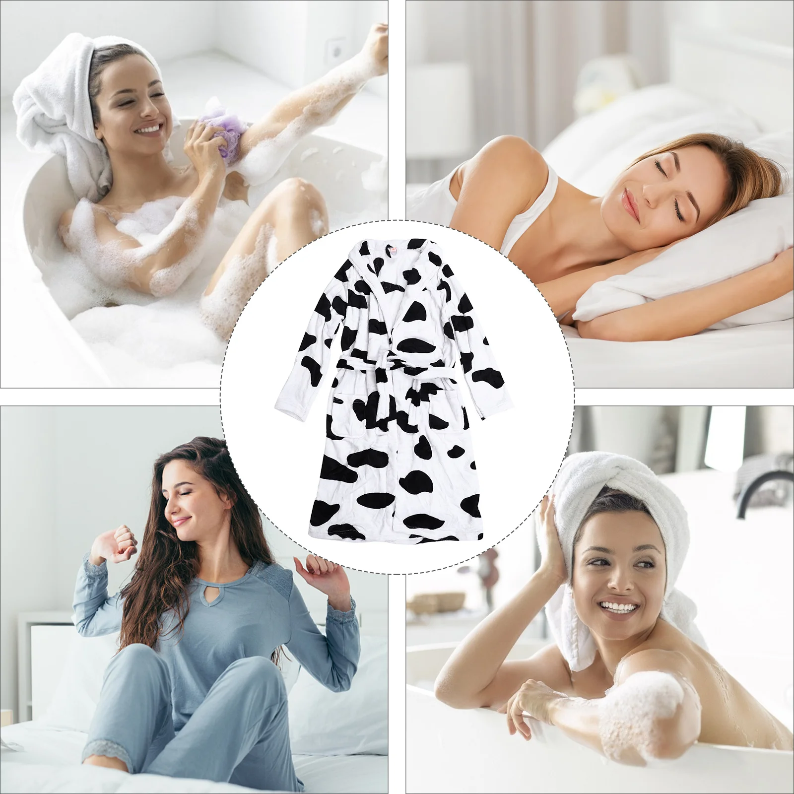 

1Pcs Coral Fleece Sleep Robe Warm Nightgown Soft Comfortable Large Collar Long Sleeve for Women Girls Sleepwear