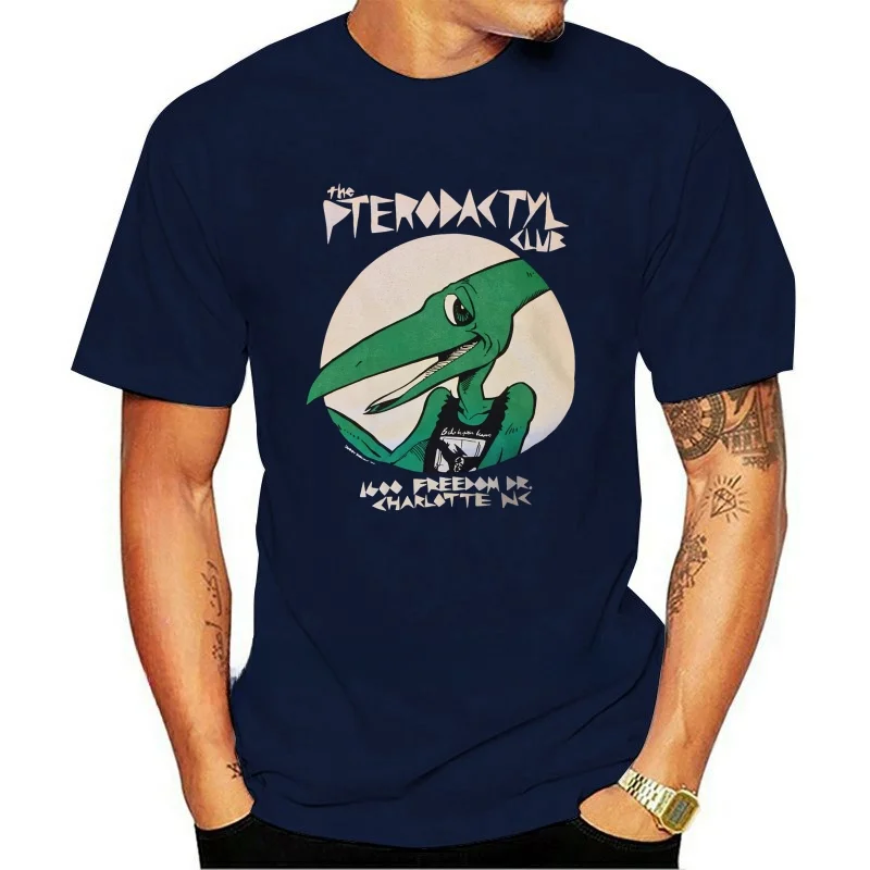 New Arrival fashion heavyweight Hot Mens Clothes New The Pterodactyl Club Black mens Medium t-shirt Charlotte NC Alt Dance Club