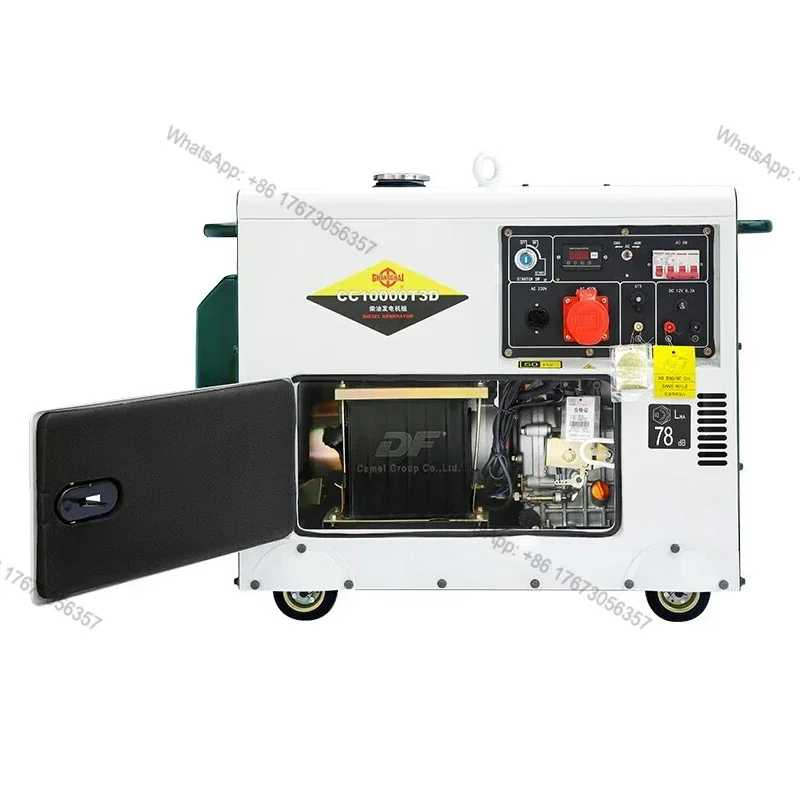 Air Cooled Portable Generator Station With Changchai Engine 220v10kva Silent Diesel Generator For Home Use