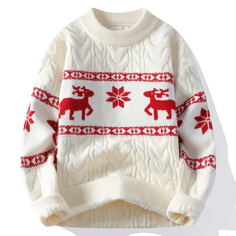 

2024 New Fall Winter High End Luxury Cashmere Sweater Men Warm Mens Sweaters With Deer Korean Harajuku Christmas Jumper w812