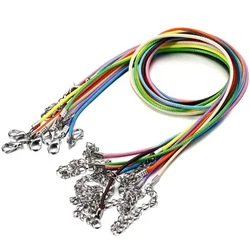 Cuerda trenzada ajustable de cuero, cuerda de 1,5mm con cierre de langosta, cordón para joyería DIY, collares y colgantes, fabricación de dijes