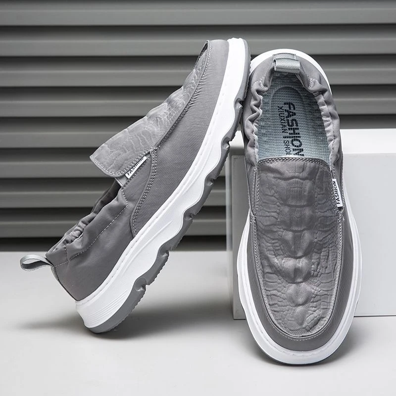 

Casual Shoes for Men Spring Autumn Thick Platform Gray Slip-on Canvas Sneakers Classic Original Legitimate Low Price Man Shoe