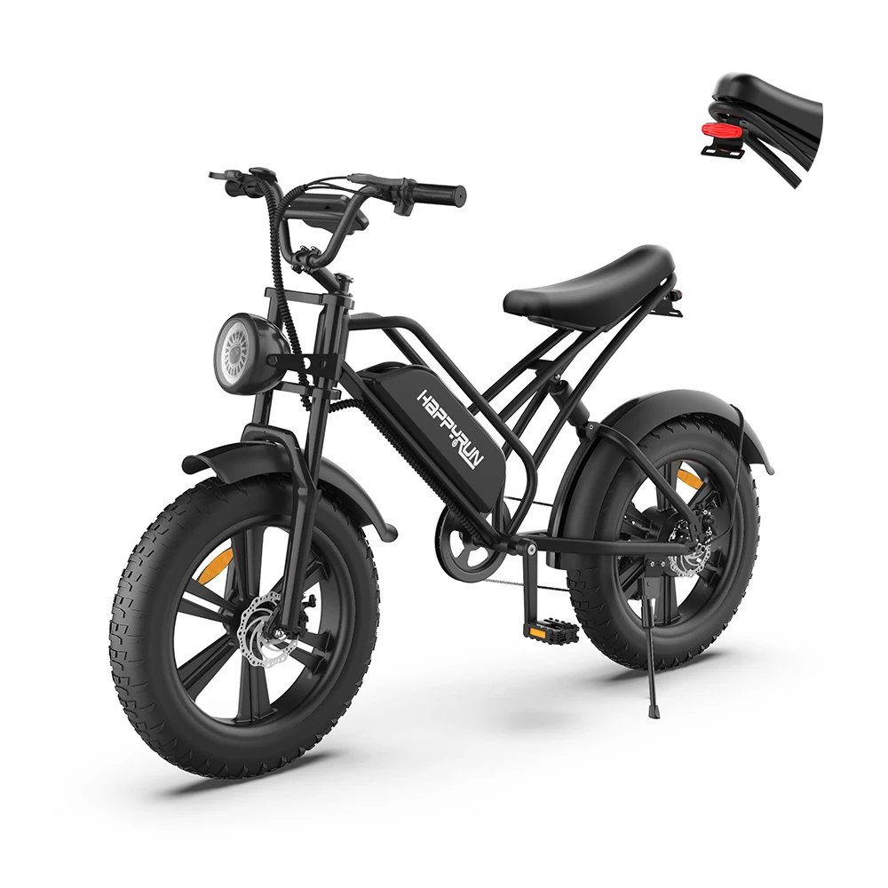 

Adult Electric Bicycle HR-G50 20“ Fat Tire Electric Bike 48v 1500w Motor Detachable 18A Battery Max Speed 45km/h Off-Road Ebike