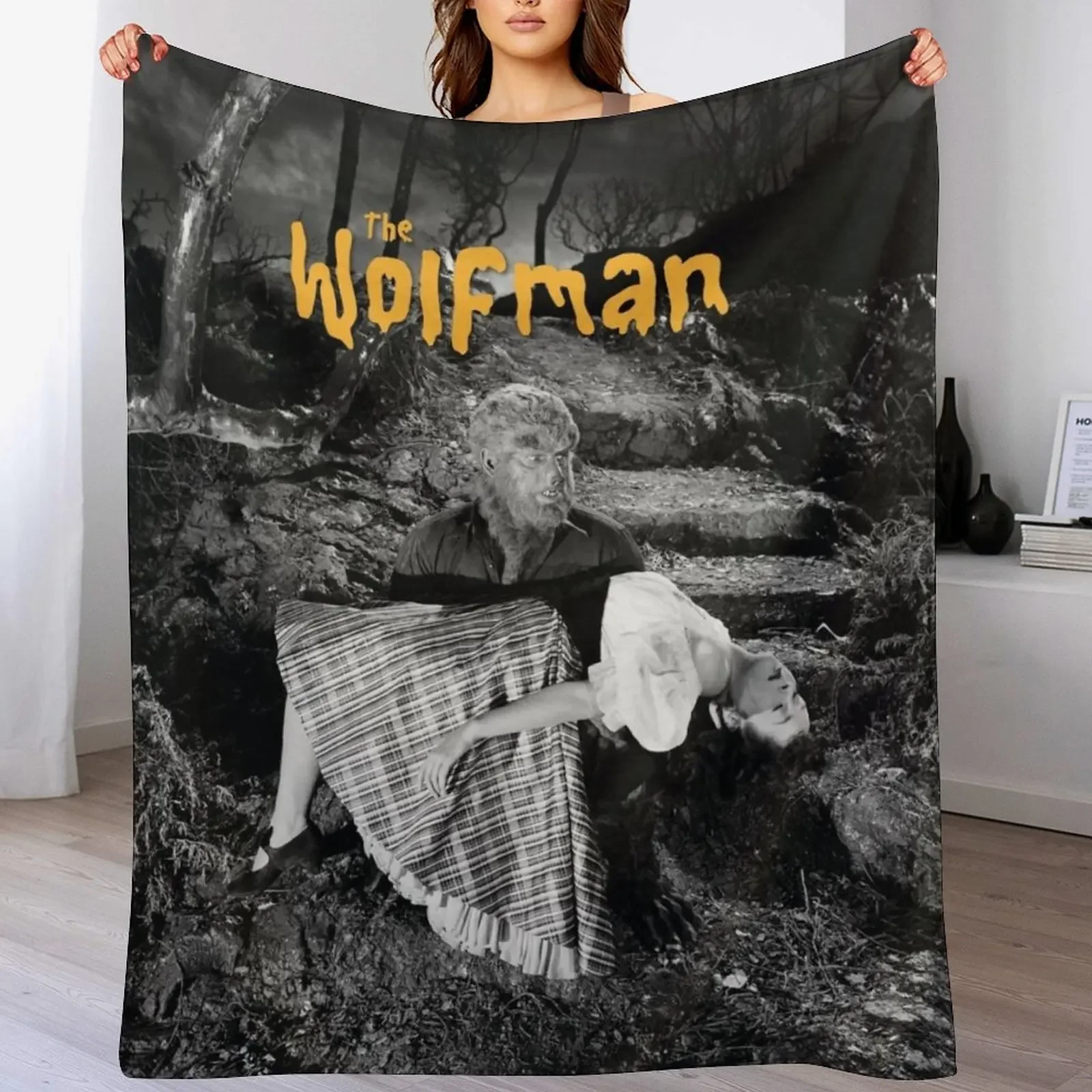 

The Wolfman Throw Blanket Faux Fur Soft Warm Blanket for Bed