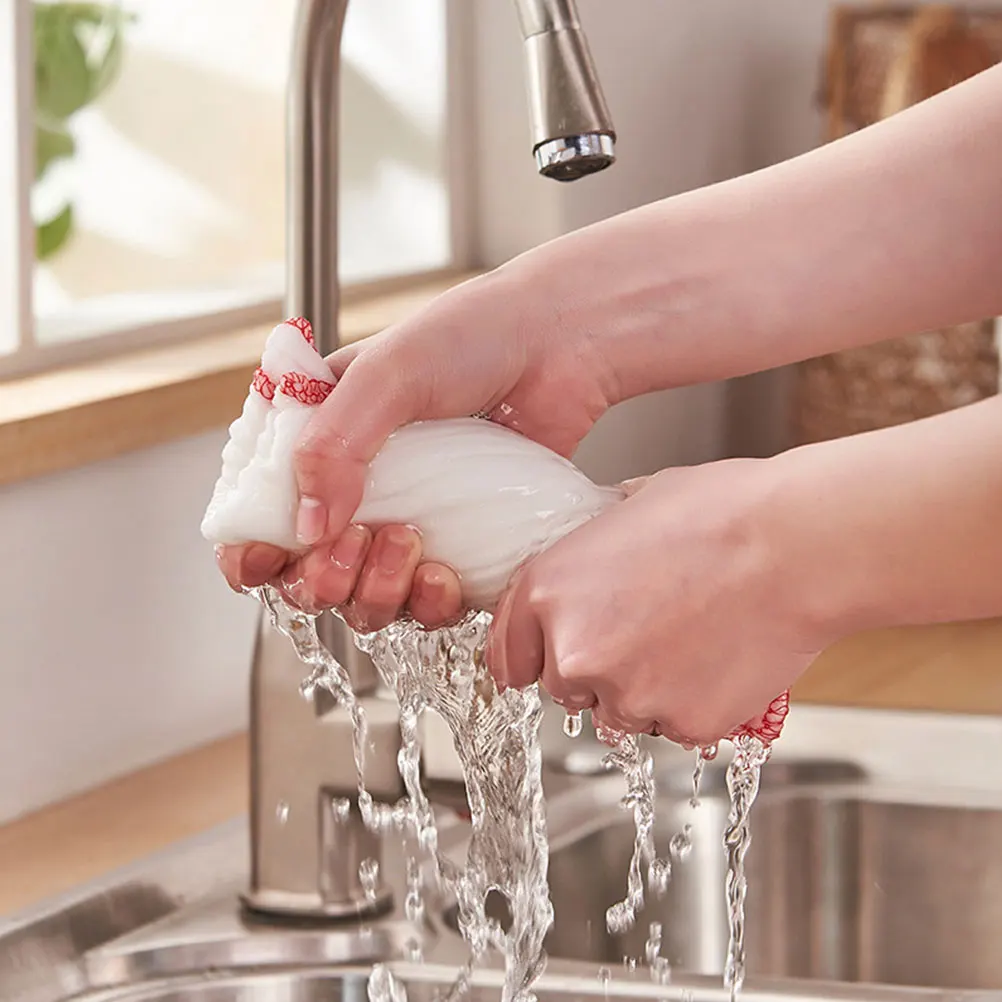 

6pcs Cotton Kitchen Dish Towels 12 Layers Cleaning Cloths Soft Absorbent Reusable Dishcloths For Dishes Countertops Cars White