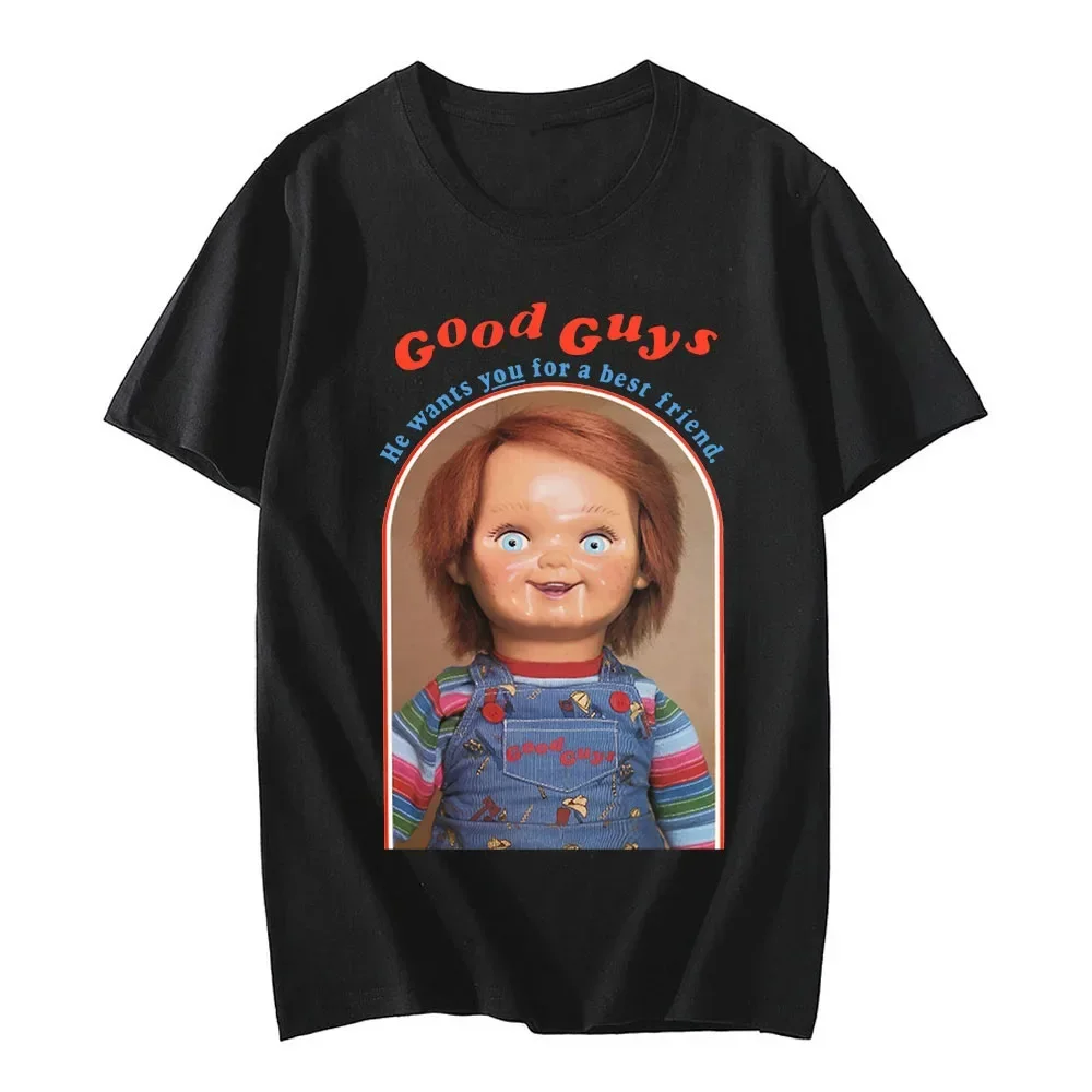 New Chucky Cotton T-Shirts Anime Graphic Print Women Fashion Casual Short Sleeves T Shirt Harajuku Unisex Tees Tops Clothing