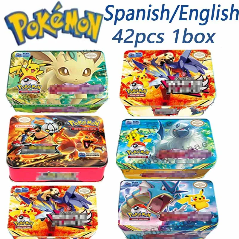 

В наличии: 42 шт./компл. металлическая коробка Pokemon TAKARA TOMY, игрушки для битвы, коробка с покемонами Lost Origin, с игровыми аниме-картами Пикачу -----