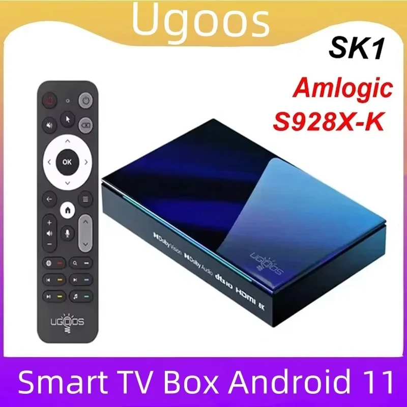 Ugoos SK1 Smart TV Box Amlogic s928x k Android11.0 8GB 128GB Wifi6 BT5.2 TV Box 1000M Dolby Widevine L1 DTS Support Set Top Box