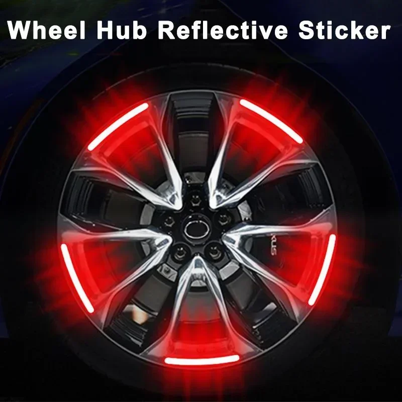 20Pcs/set Colorful Car Motorcycle Wheel Hub Reflective Strips Stickers Car Styling Decal Sticker Auto Moto Decor Decals