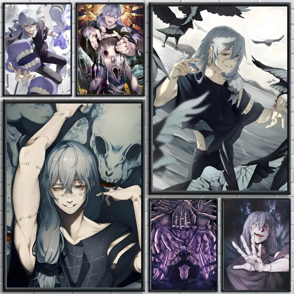 ماهيتو J-Jujutsu Kaisen اللوحة الخط HD طباعة تجعد الحرة جدارية الفن صور لغرفة المعيشة ديكور جدران المنزل قماش