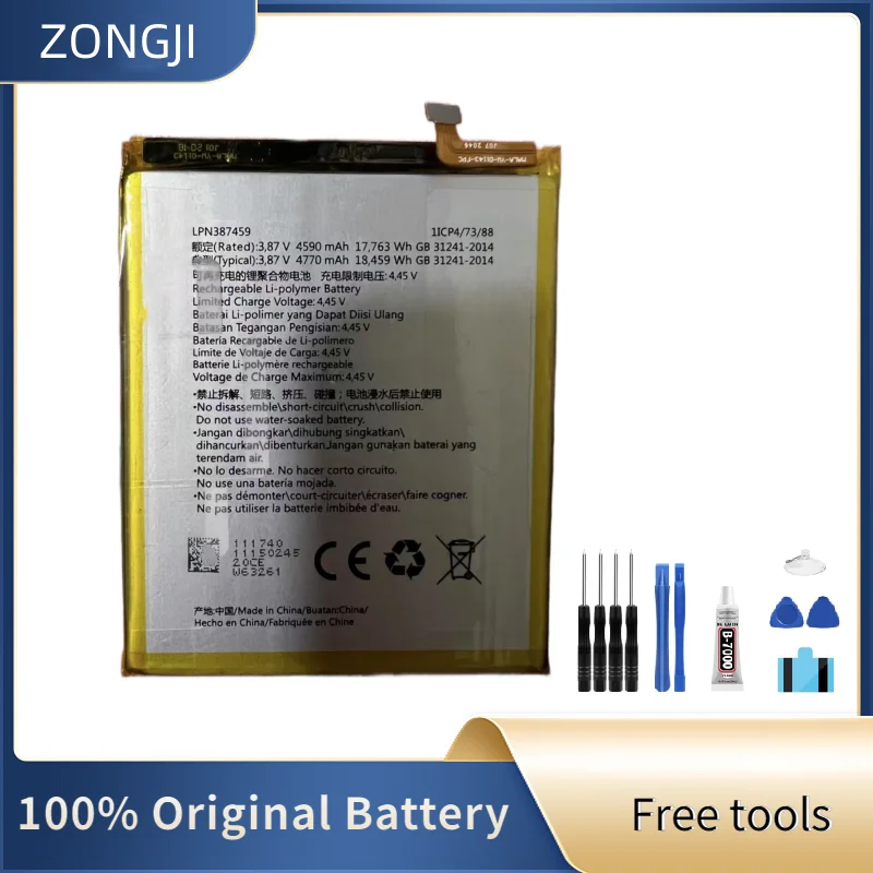 ZONGJI New Compatible Battery For Hisense A7CC Hnr320t LPN387459 4770mAh Mobile Phone Batteries + Tools