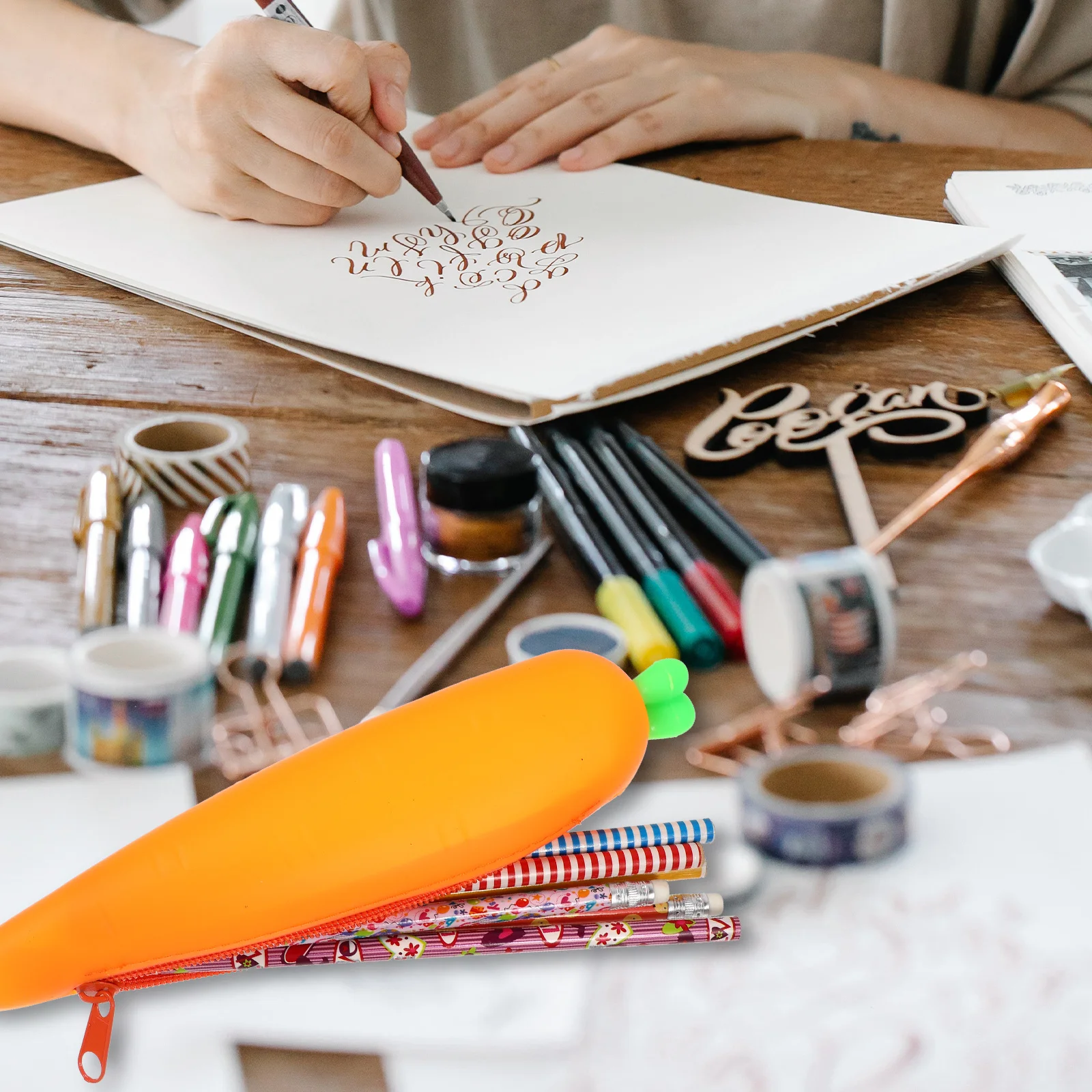 

2Pcs Silicone Pen Bags Cartoon Design Large Capacity Pencil Case for Students and Home Decor Pen Bag