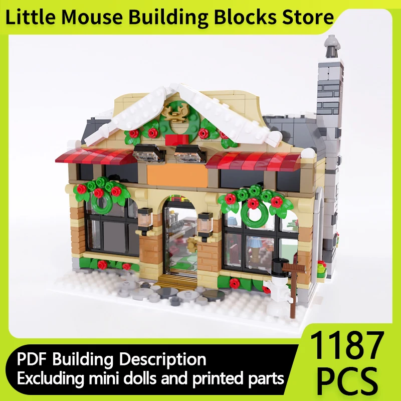 

City Street View Model MOC Building Bricks Winter Village Pub Modular Technology Gifts Holiday Assemble Children Toys Suit