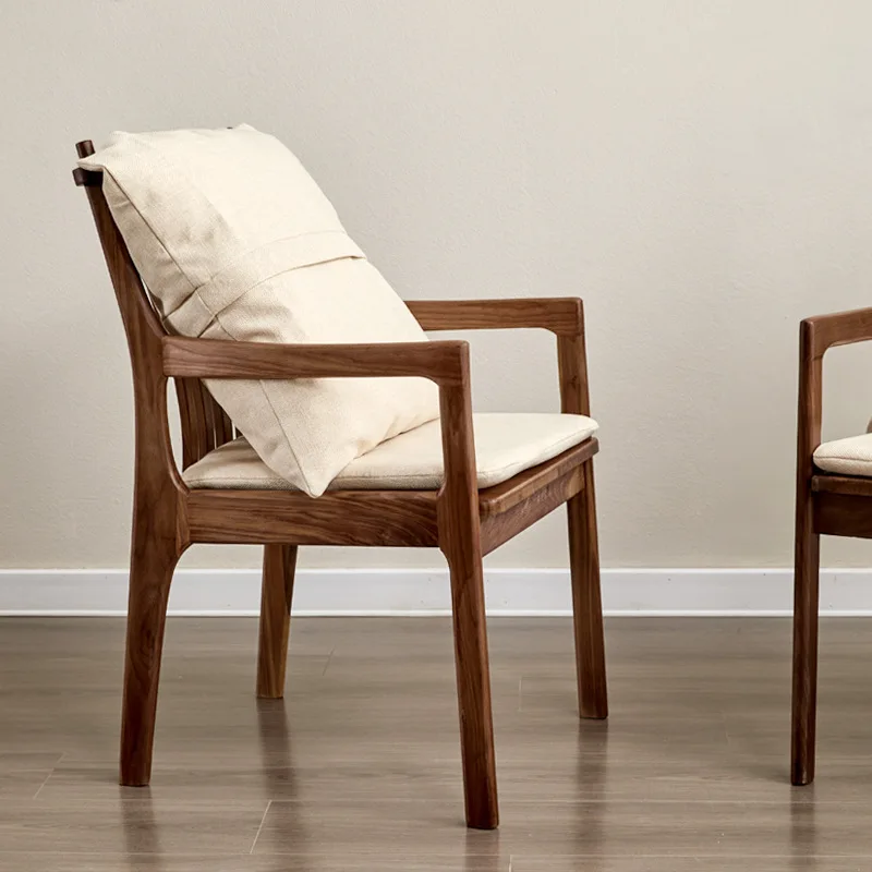Black walnut barton chair, cherry wood solid wood armrest back, book desk chair