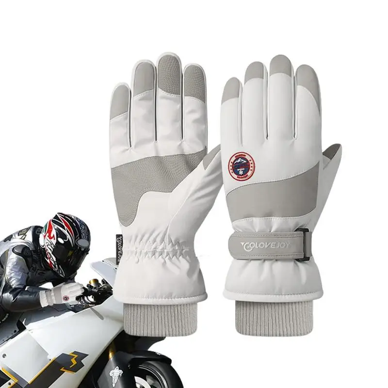 Guantes de esquí con pantalla táctil, 1 par, cálidos guantes deportivos de invierno para esquiar, impermeables, para clima frío, calentadores de manos, mitones antideslizantes para