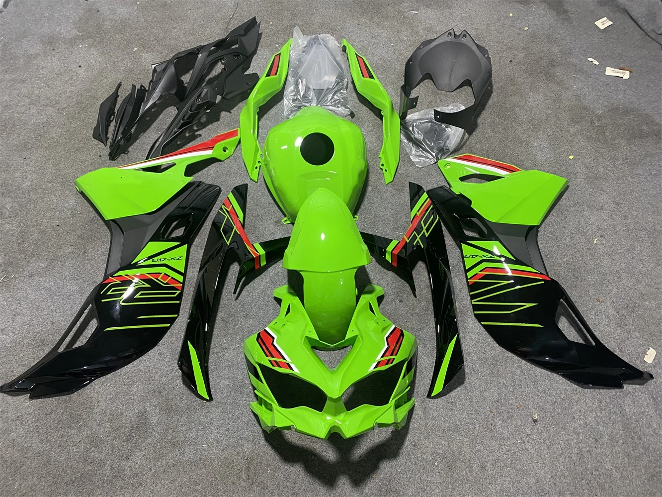 Motocicleta ABS Injection Fairings Kit, Conjunto de carroçaria, verde, preto, vermelho, alta qualidade, apto para ZX-25R, ZX-4R, 2019, 2020, 2021, 2022, 2023