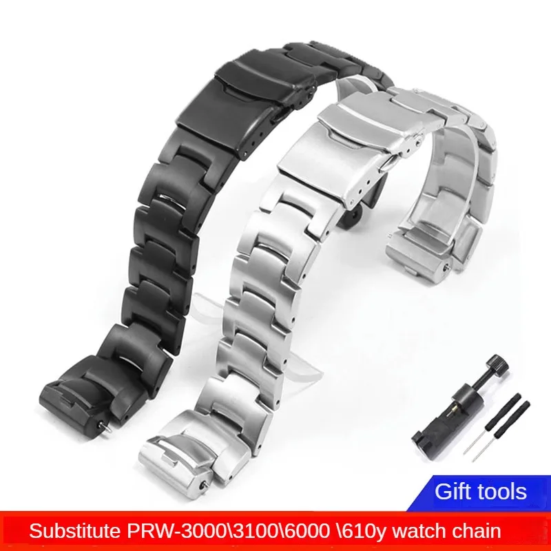 

Refined Steel Watch Strap Substitute PRW-3000\3100\6000\6100Y PRG-300 Series Special Interface Stainless Watchband