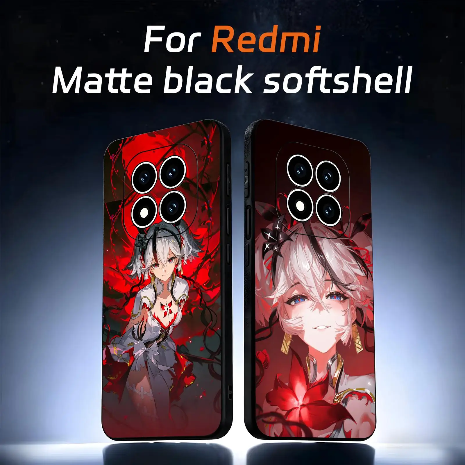 

Wuthering Waves CAMELLYA Phone Case For Redmi Note15 14 13 12 11Pro Plus 5G 14C A3 Soft Black Phone Cover