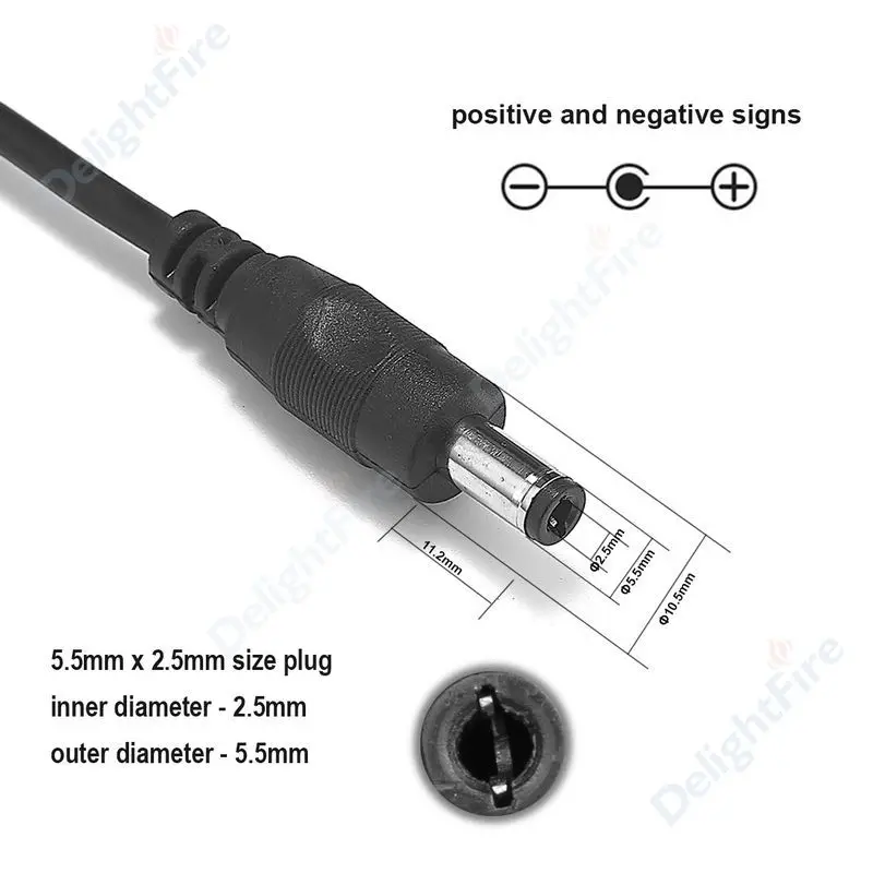 5.5mm 2.5mm 5V 12V DC Power Cable 0.5/1/1.5/2/3m Jack Connector Copper Wire Extension Cord For AC Power Adapter LED Strip Light