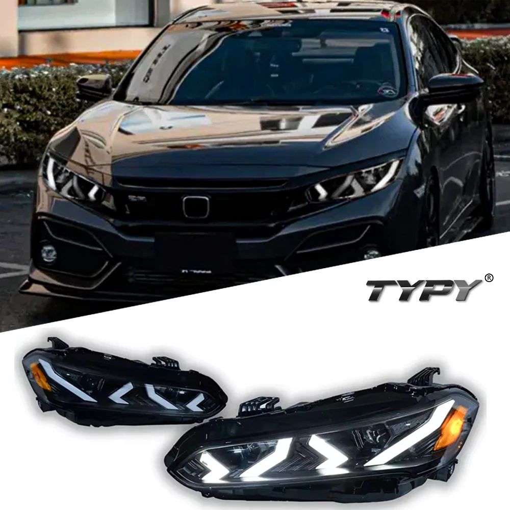 

TYPY Car For Honda 11th Civic Headlight 2022-2023 Upgrade Modified to New DRL Dynamic Turn Signal LED Headlight Auto Accessories