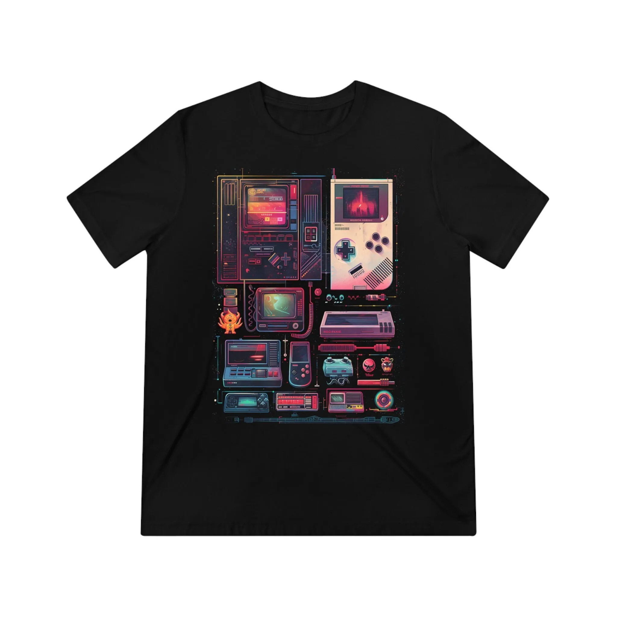 

Retro Game Console 80 s inspired Triblend Tee