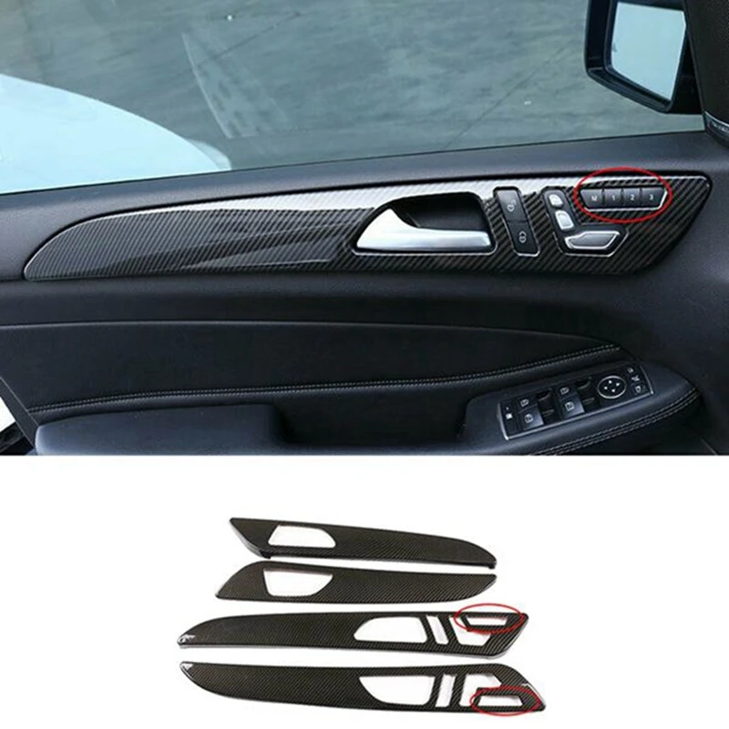 

Carbon Fiber Car Interior Door Handle Panel Cover Trim Strip For Mercedes Benz W166 ML GL 2012-2015 GLS GLE 2016-2019