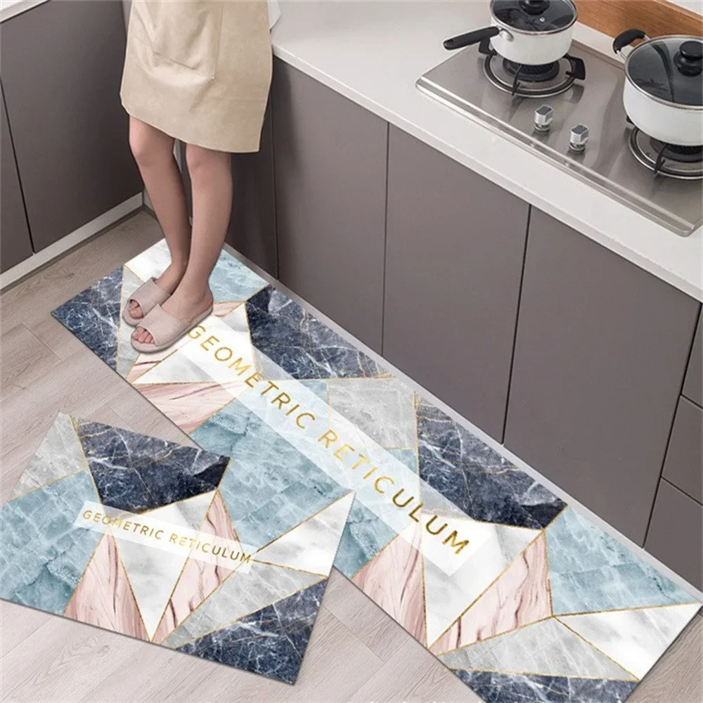 Oil-proof Kitchen Mat Entrance Door Mat Carpet Living Room Bedroom Quick Drying Bathroom Rug Home Anti Slip Kitchen Floor Carpet