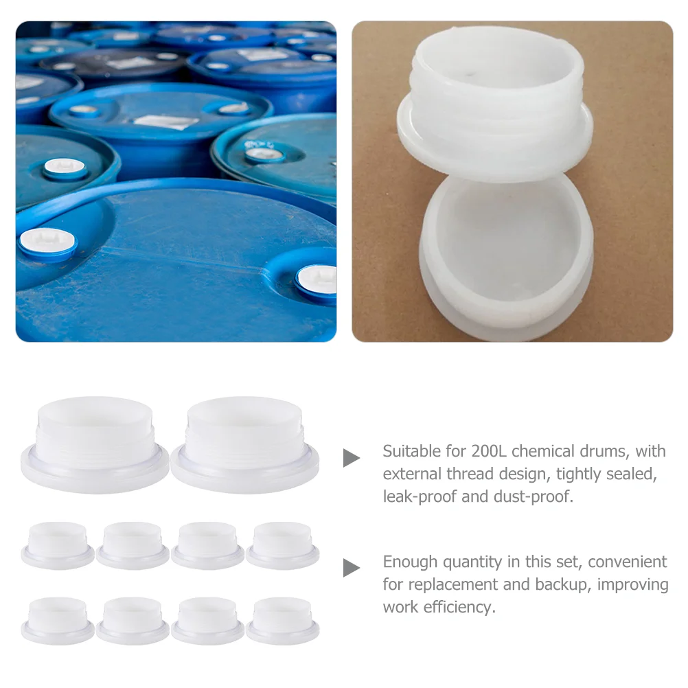 Small Buckets with Lids Oil Drum Seal Caps Sealing Barrel Bung Coarse Thread White Plastic