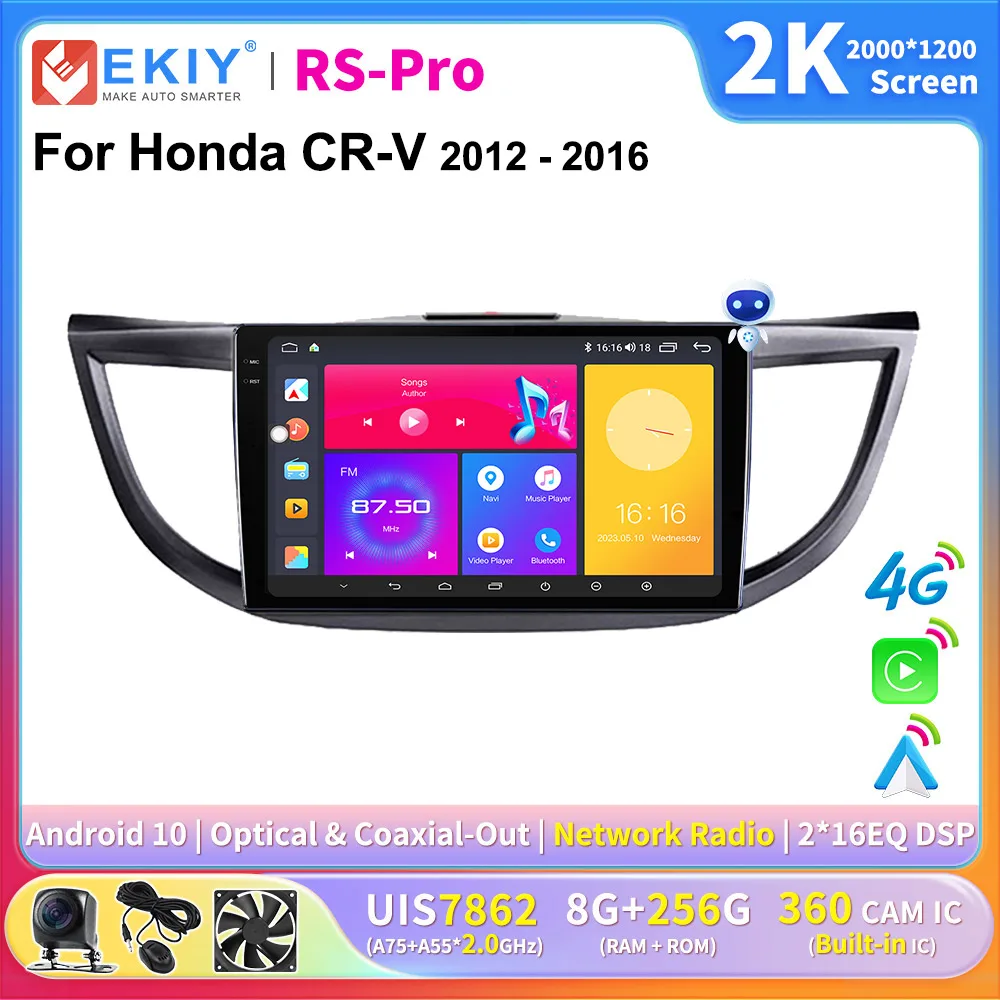 

EKIY 2K Screen Carplay Car Radio For Honda CR-V CRV 2012 2013 2014 2015 2016 Multimedia Player Android Auto GPS Autoradio Stereo