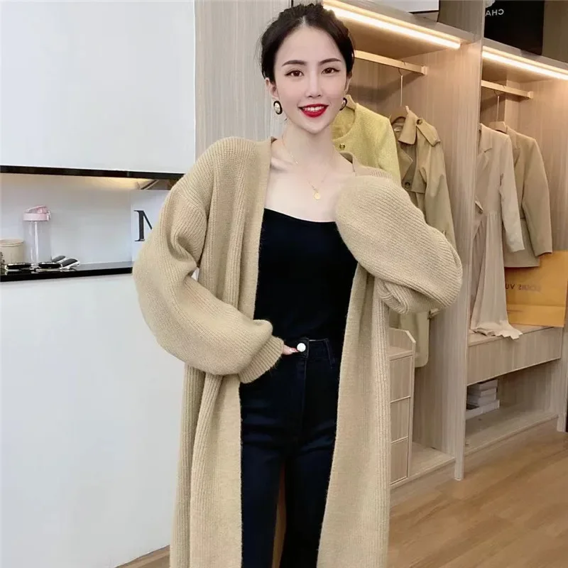 Longline Cardigan Knit Sweater Women Spring Autumn Winter Maxi Soft Loose Coat Long Knitted Jacket Cardigan Jumpers Sweaters