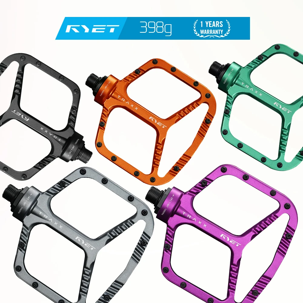 

RYET MTB Pedals 398g 113x102mm Oversized Platform Aluminum Alloy Sealed Bearings 9/16" SPD Compatible For Enduro Mountain Biking