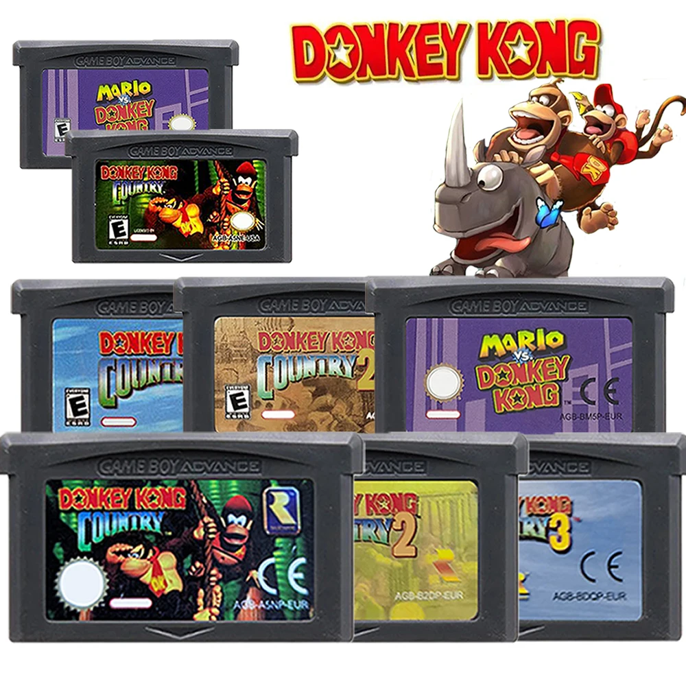 Gaming Console Video - Donkey Kong GBA Game 32Bit Cartridge